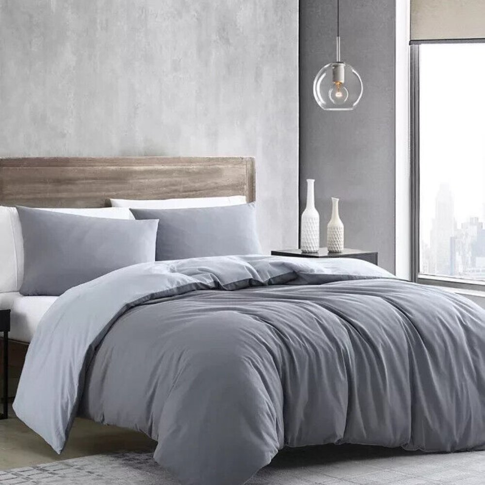 Kenneth Cole New York Miro Solid Excel FULL QUEEN Duvet & Shams Set